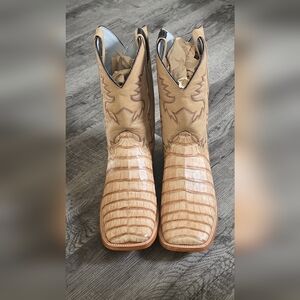 Tan Crocodile Leather Cowboy Boots